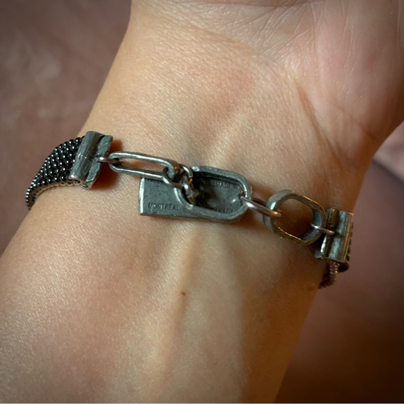 ANNE-MARIE CHAGNON - designer bracelet mixed medium with black glass bead metal - Picture 10 of 11